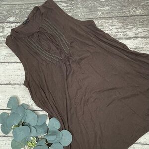 Theory Keyhole Neck Tie Sleeveless Swing Top